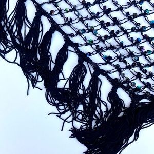 Black Fringe Sequin Wrap